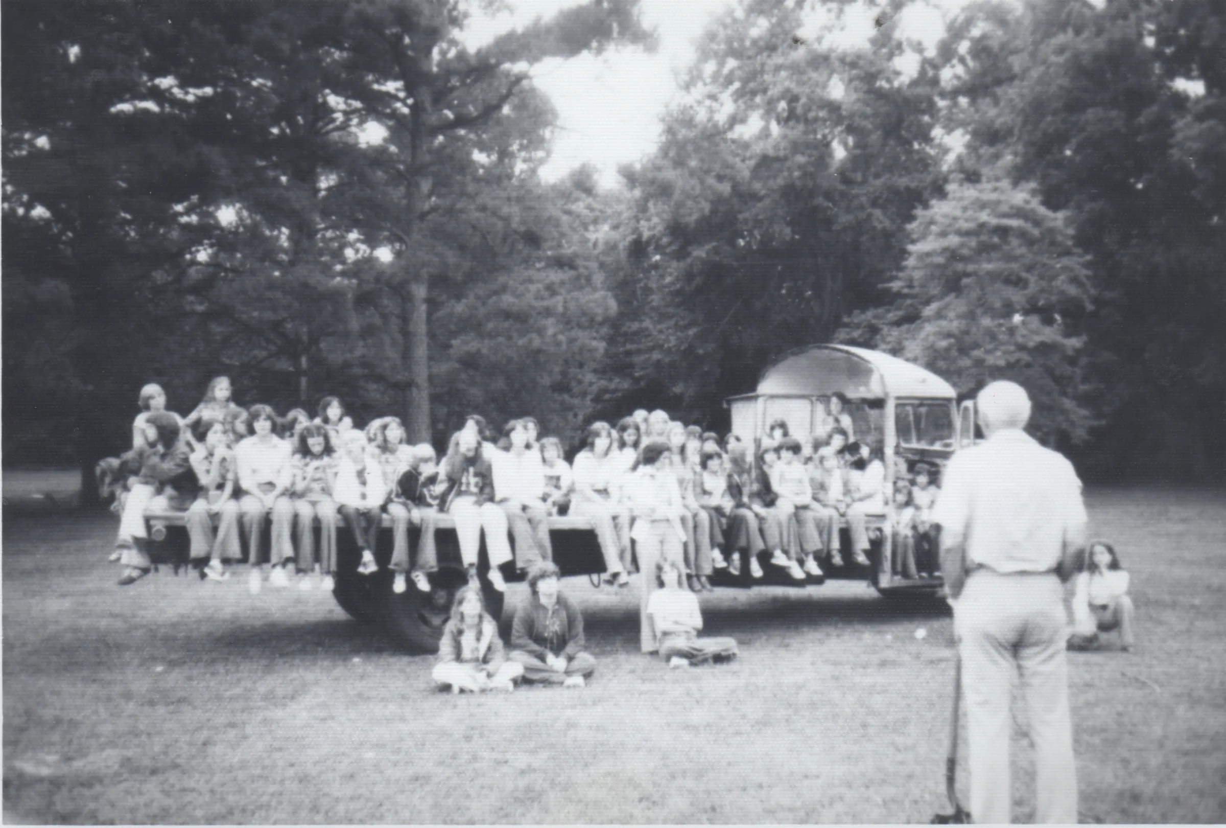 Daddy Earl Adams telling stories to campers at Camp Huawni